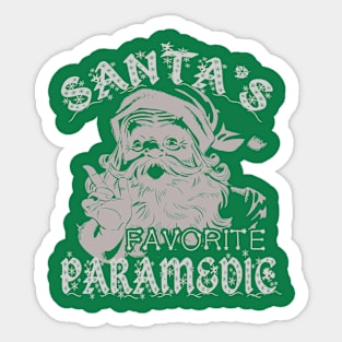 Santas Favorite Paramedic Christmas Holiday Sticker